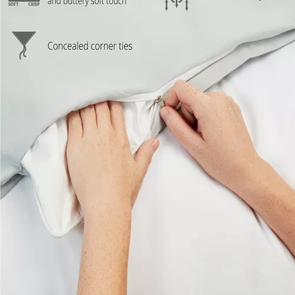 IEnjoy White Spring Vines Patterned Duvet Cover Set, 3 piece, Queen/Full Size - Picture 4 of 10